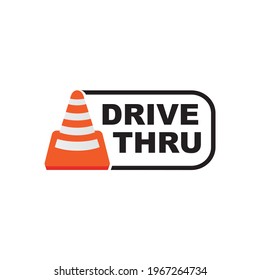Drive thru text logo design vector template