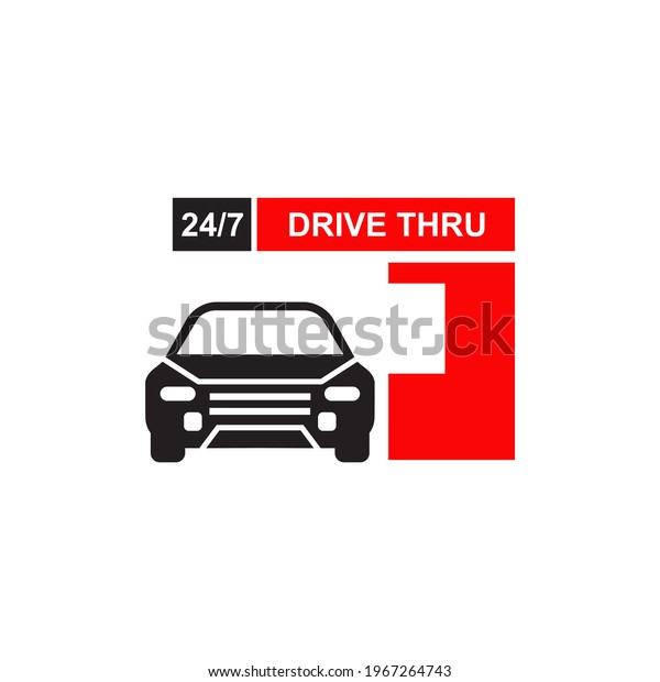 Drive Thru Text Logo Design Vector Stock Vector (Royalty Free ...