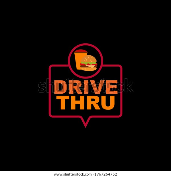Drive thru text\
logo design vector\
template