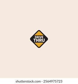 Drive thru text logo icon flat vector design.