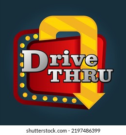 Drive Thru Vector Illustration. Eps 10