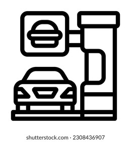 Drive Thru Vector Thick Line Icon For Personal And Commercial Use.
