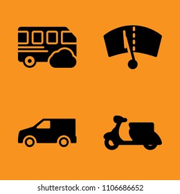 drive, traffic, inside and package icons set. Vector illustration for web and design