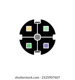 Ilustração do vetor do ícone plano da unidade de tração