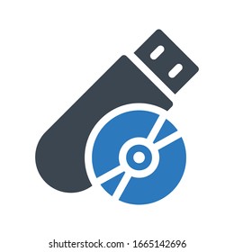 drive vector glyph color icon 