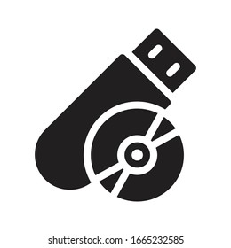 drive vector glyph flat icon 