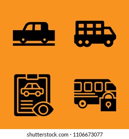 drive, web, left and passenger icons set. Vector illustration for web and design