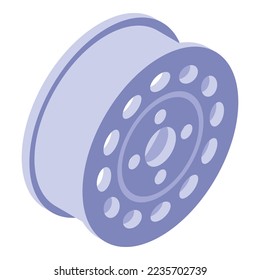 Drive wheel icon isometric vector. Car repair. Sport speed