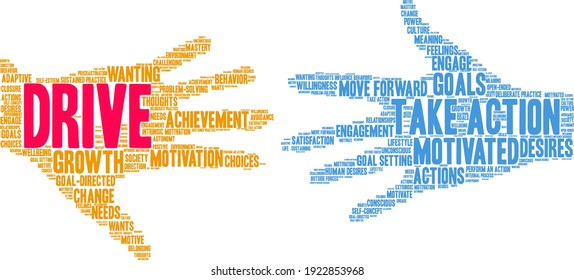 Drive word cloud on a white background. 