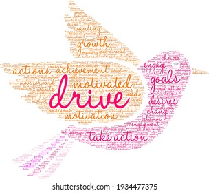 Drive word cloud on a white background. 