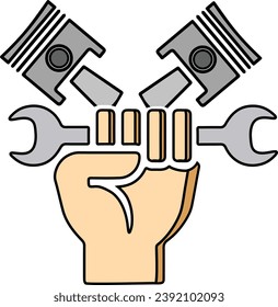 Drive your design forward with our automotive mechanic icon. This dynamic symbol embodies expertise and precision, perfect for automotive, repair, or engineering-related projects. Download now for a p