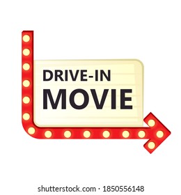 Drive-in movie icon. Clipart image isolated on white background.