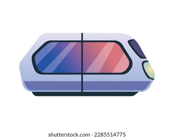 Driveless car autonomous public transport flat vector illustration