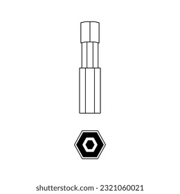 Driver Bit _ It is an illustration of hexagonal large.