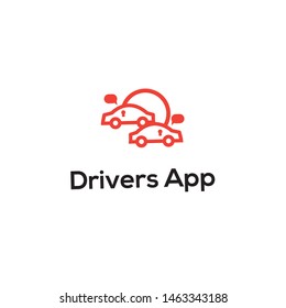 driver car and ballon talk bubble chat logo app vector icon illustration inspiration