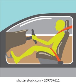 Driver In The Car Seat Belt