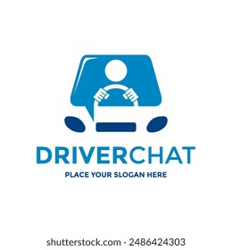 Driver chat vector logo template. This design use driver symbol. Suitable for transportation and business.