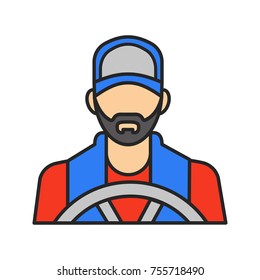 Driver color icon. Transportation service. Isolated vector illustration