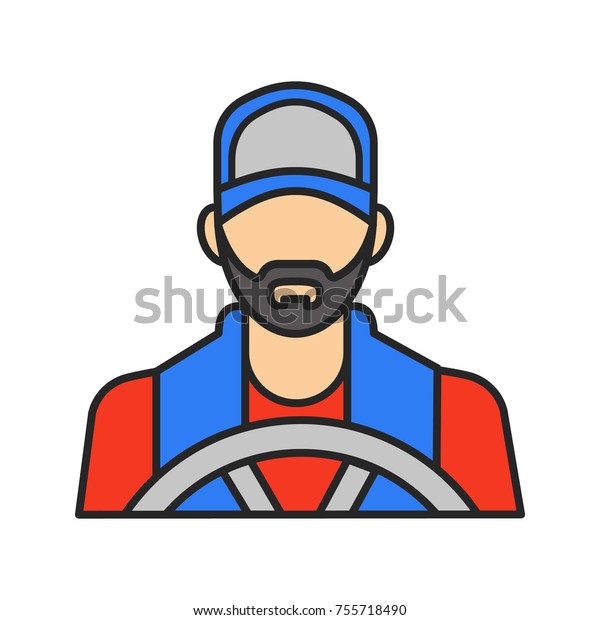 Driver color icon. Transportation service.\
Isolated vector\
illustration