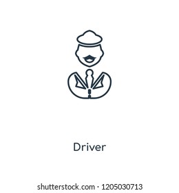 Driver concept line icon. Linear Driver concept outline symbol design. This simple element illustration can be used for web and mobile UI/UX.