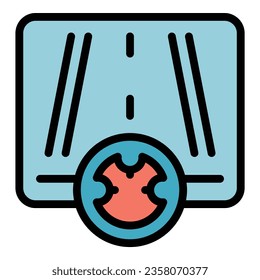 Driver console icon outline vector. Online play. Pc digital color flat