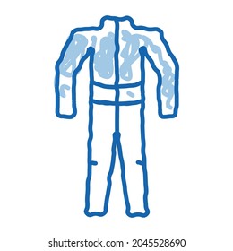 vector de icono de esbozo de disfraz de controlador. Cartel de la línea azul del doodle dibujado a mano del conductor del disfraz. ilustración de símbolo aislado