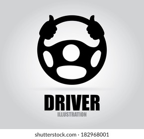 Driver design over gray background, vector illustration