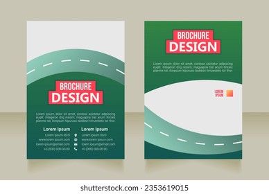 Driver development program blank brochure design. Template set with copy space for text. Premade corporate reports collection. Editable 2 paper pages. Bebas Neue, Ebrima, Roboto Light fonts used