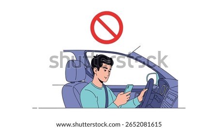 Driver distraction from mobile phone usage while driving car is dangerous