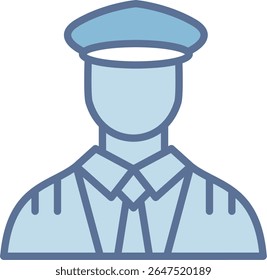 Icono de tono azul lleno del conductor