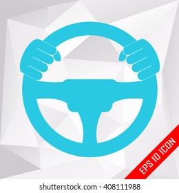 Driver. Flat icon of driver on a polygonal background