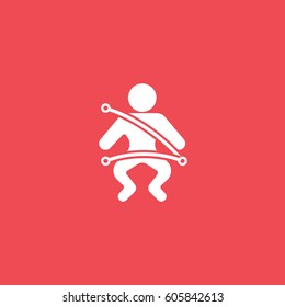 Driver Flat Icon On Red Background
