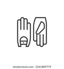 Driver Gloves line icon. linear style sign for mobile concept and web design. Racing driver gloves outline vector icon. Symbol, logo illustration. Vector graphics