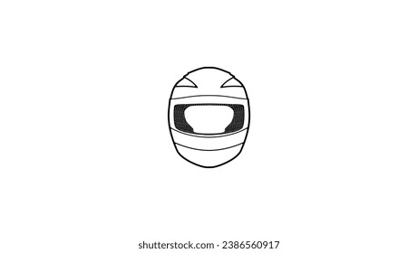 driver helmet, front view vector symbol
