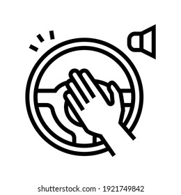 driver honking line icon vector. driver honking sign. isolated contour symbol black illustration