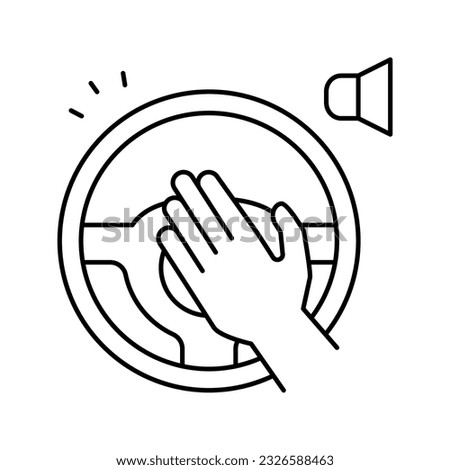 driver honking line icon vector. driver honking sign. isolated contour symbol black illustration 商業照片 © 