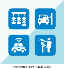 driver icon. 4 driver set with accelerator, drive, car and hit vector icons for web and mobile app