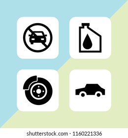 driver icon. 4 driver set with car and brake vector icons for web and mobile app
