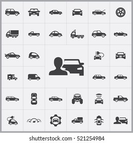 Driver Icon. Car Icons Universal Set For Web And Mobile