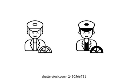 Driver icon design with white background stock illustration