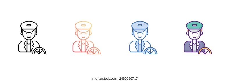 Driver icon design with white background stock illustration