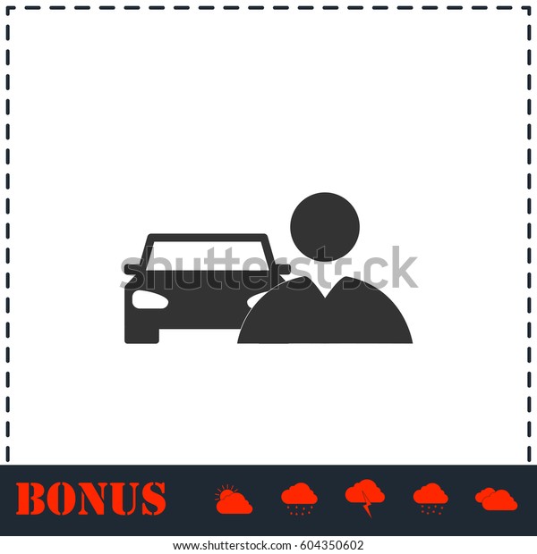 Driver\
icon flat. Simple vector symbol and bonus\
icon