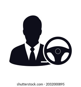 Driver icon in flat style isolated on white background