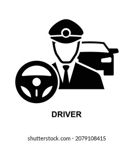 Driver icon isolated on white background vector illustration.