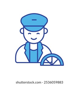 Ícone de driver isolado em um fundo branco. Ilustração vetorial.