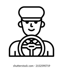 Driver Icon. Line Art Style Design Isolated On White Background