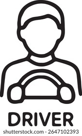 Driver Icon Logo – Minimalist Steering Symbol for Transportation, Taxi, and Delivery Branding