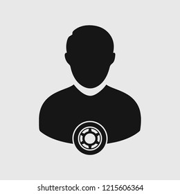 Driver Icon on gray background