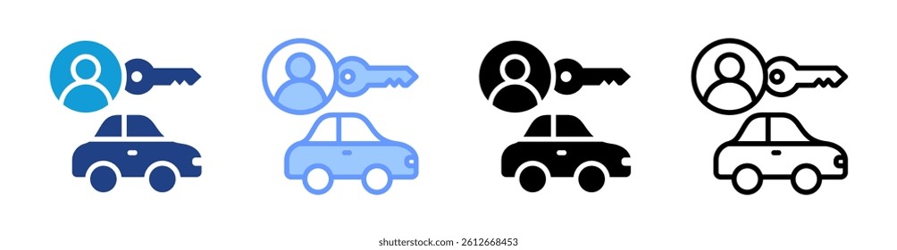 Driver icon set multiple style collection