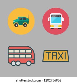 driver icon set. vector set about car, taxi and bus icons set.